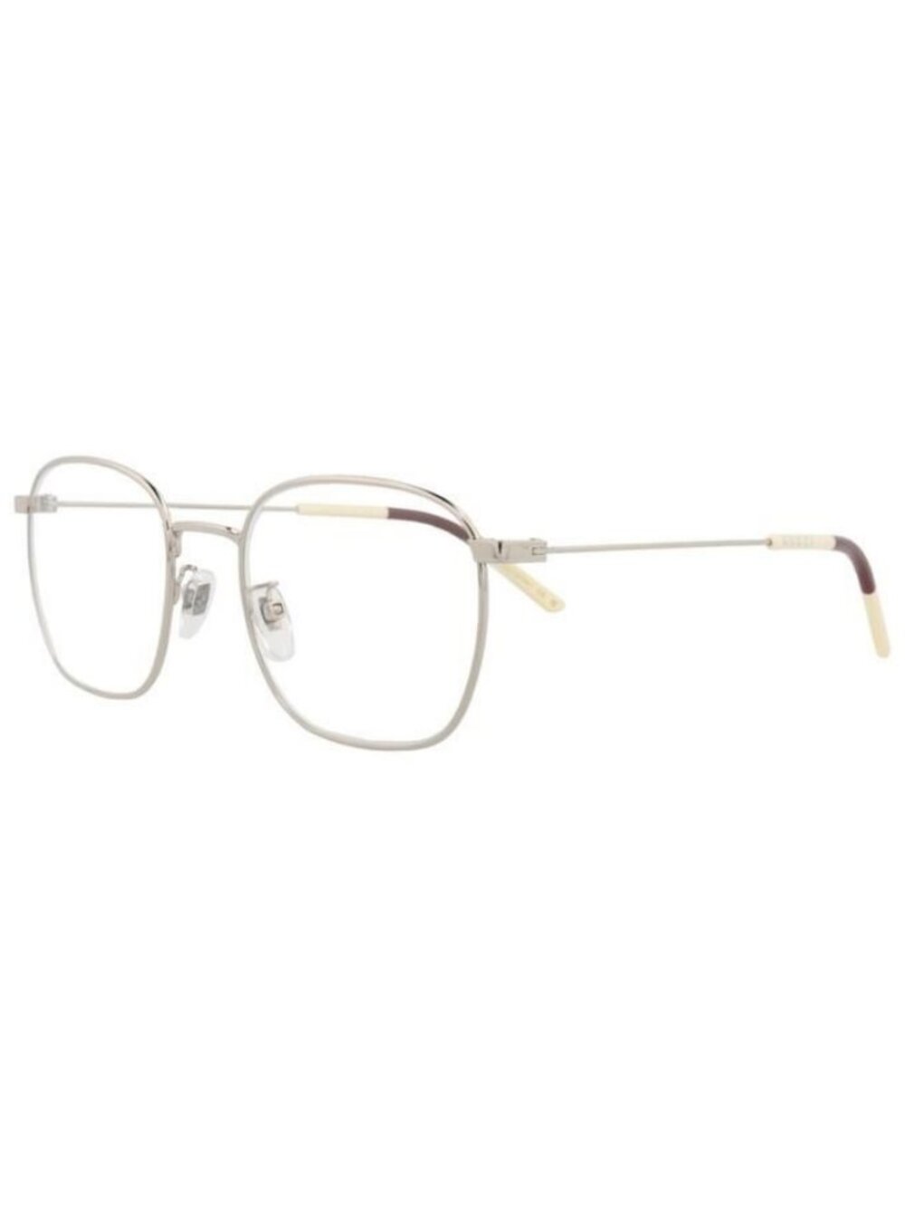 New Gucci Mens Square/Rectangle Silver Silver Transparent Fashion Designer Eyegl